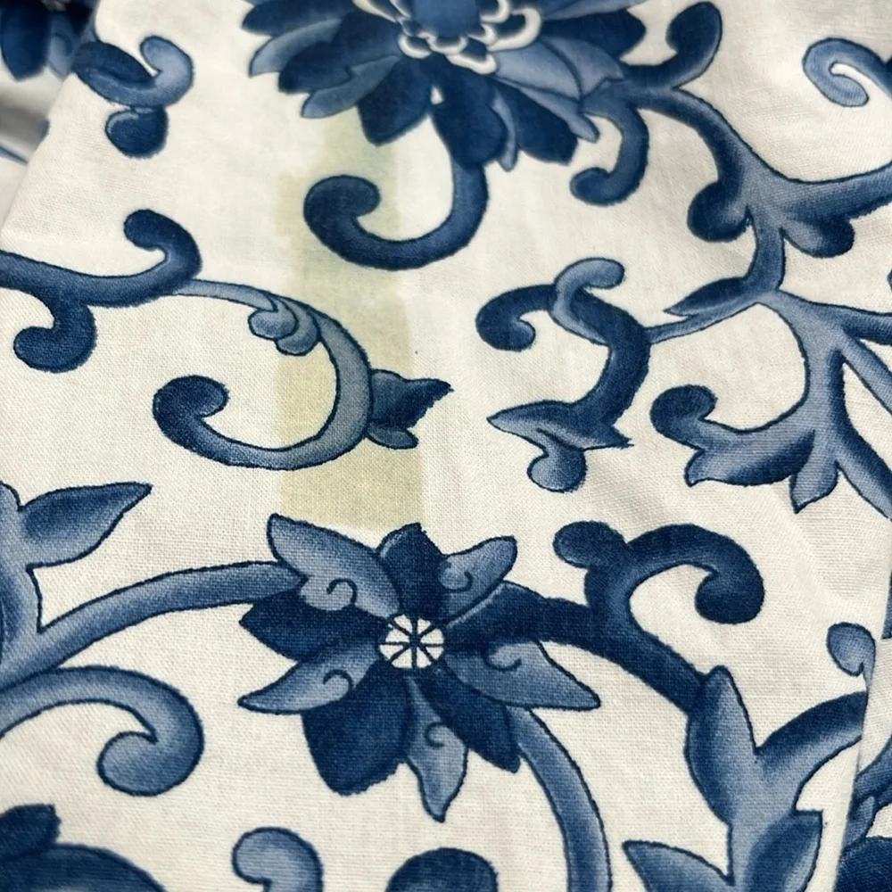 Ralph Lauren Risette Twin Flat Fitter White Blue Cotton Bundle Sheets